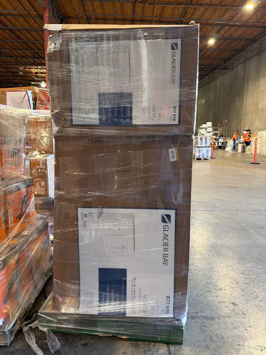 PALLET OF 2 Glacier Bay Hampton 48 in. W Bath Vanity Cabinet in White - image 1