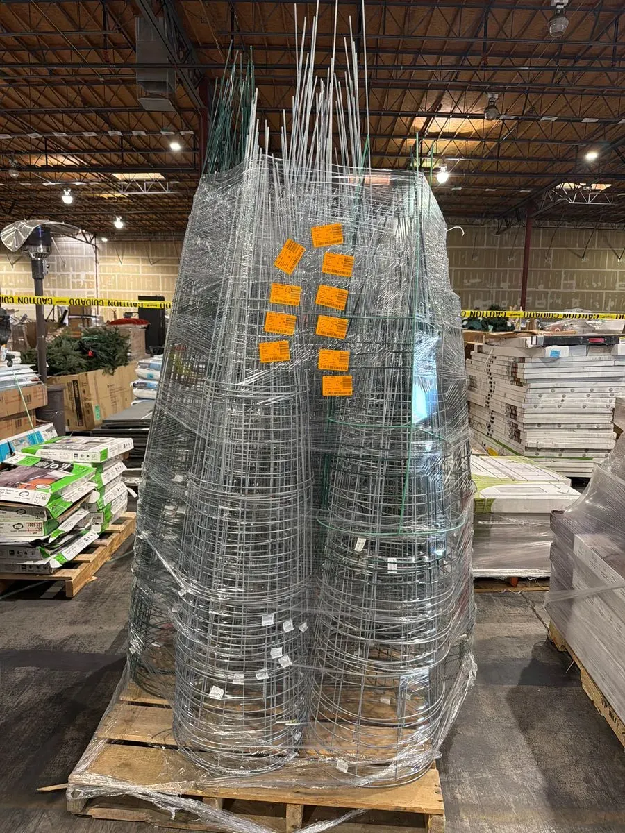Bulk Lot of Galvanized Wire Plant Cages and Garden Stakes - image 1