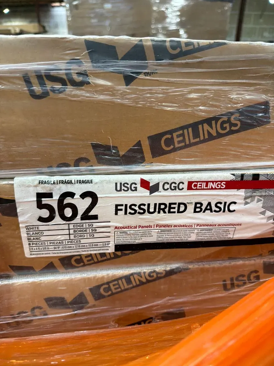 Pallet of USG 562 Fissured Basic Ceiling Panels - image 4