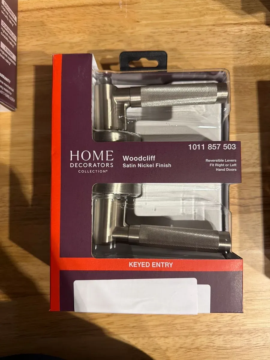 Home Decorators Collection Woodcliff Satin Nickel Keyed Entry Door Handle Featuring Dual  - image 1