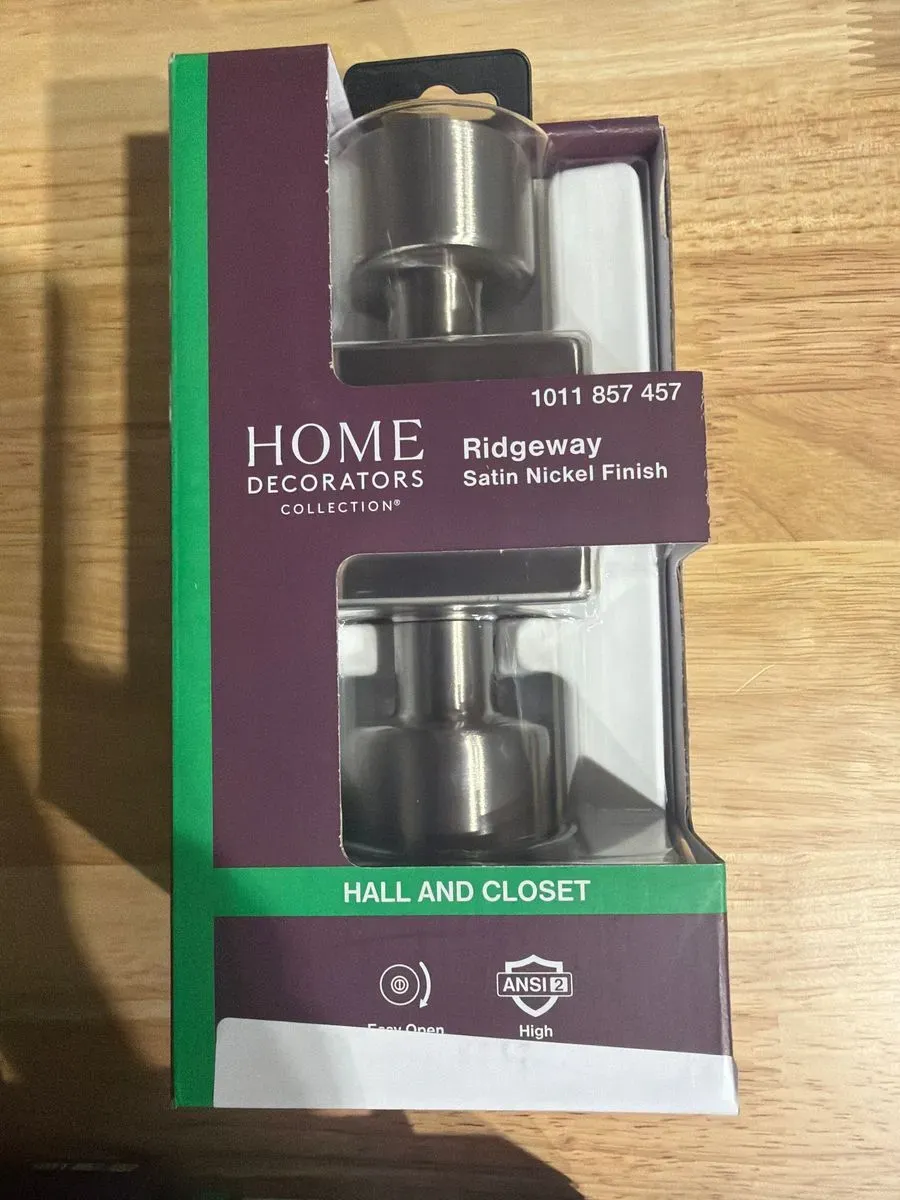 Home Decorators Collection Ridgeway Satin Nickel Passage Hall/Closet Door Knob with Square Rose - image 2