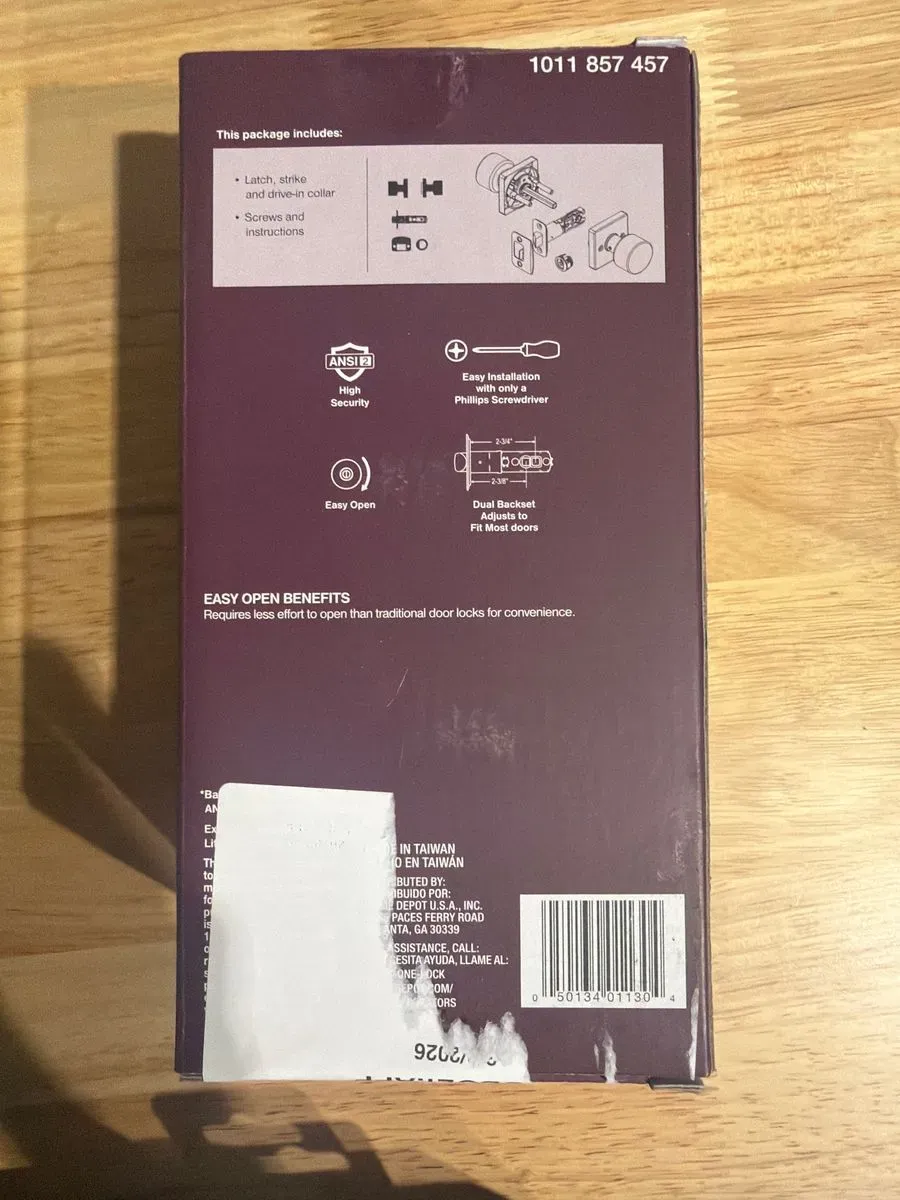 Home Decorators Collection Ridgeway Satin Nickel Passage Hall/Closet Door Knob with Square Rose - image 3