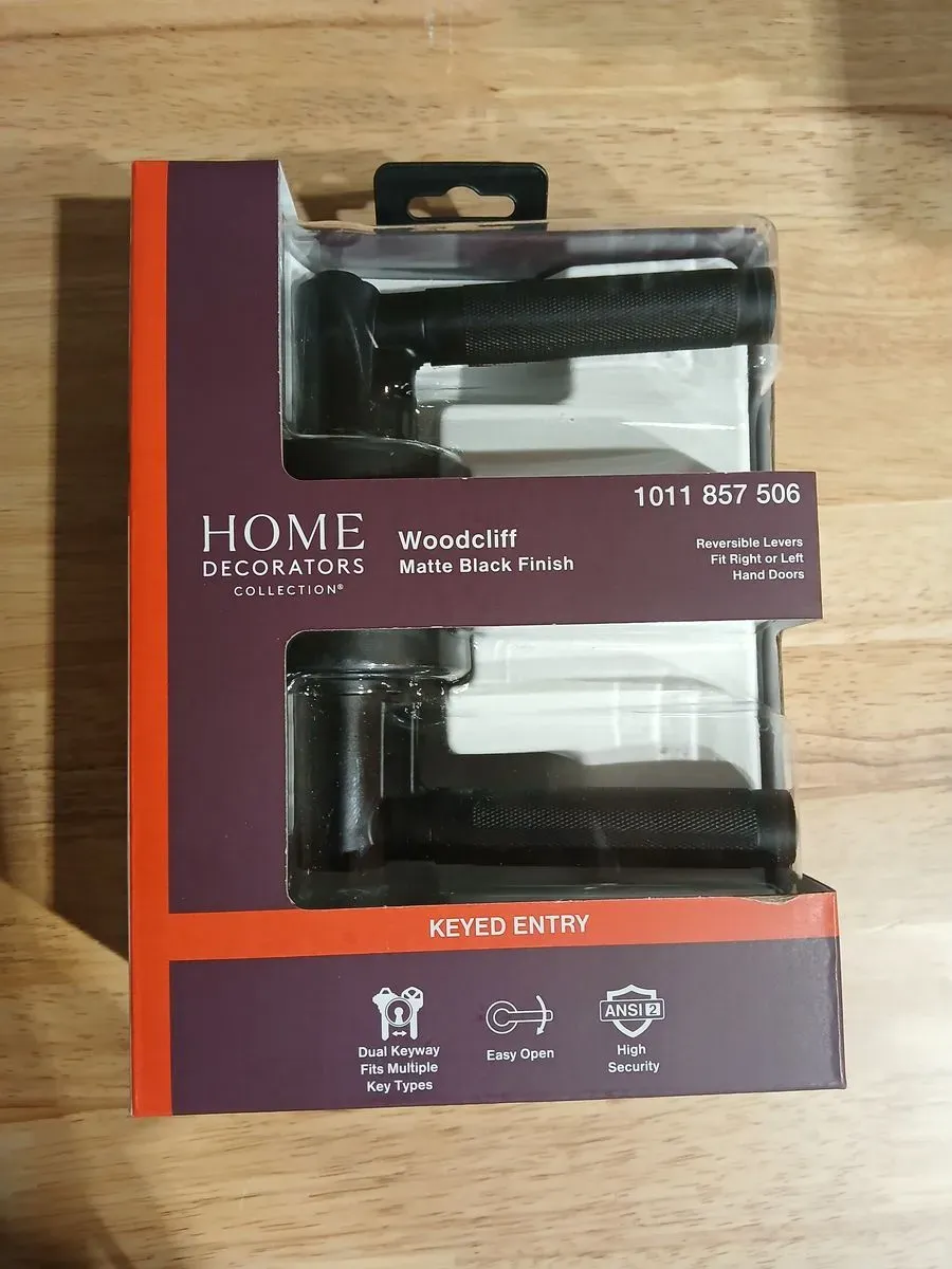 Home Decorators Collection Woodcliff Matte Black Keyed Entry Door Handle Featuring Dual Keyway - image 2