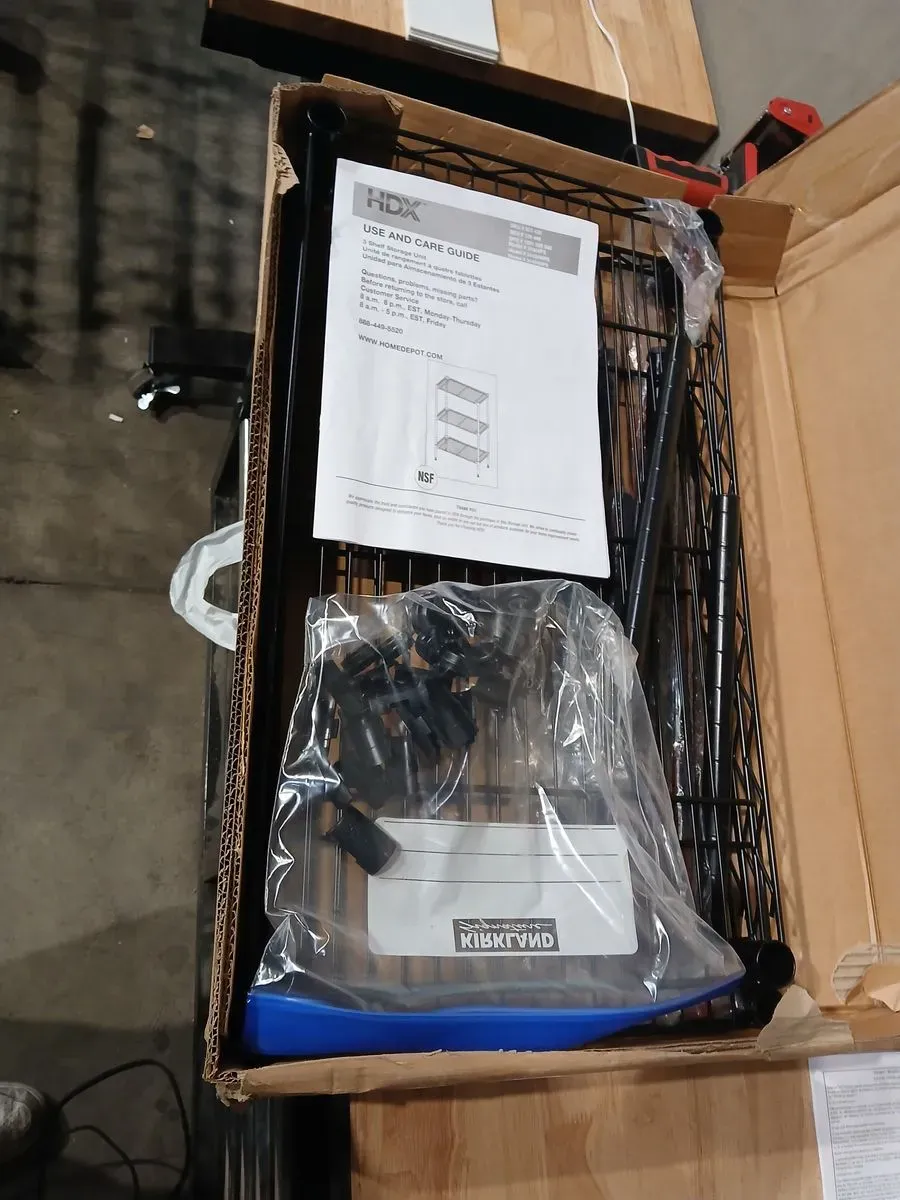 HDX 3-Tier Steel Wire Shelving Unit in Black (24 in. W x 30 in. H x 14 in. D) - image 2