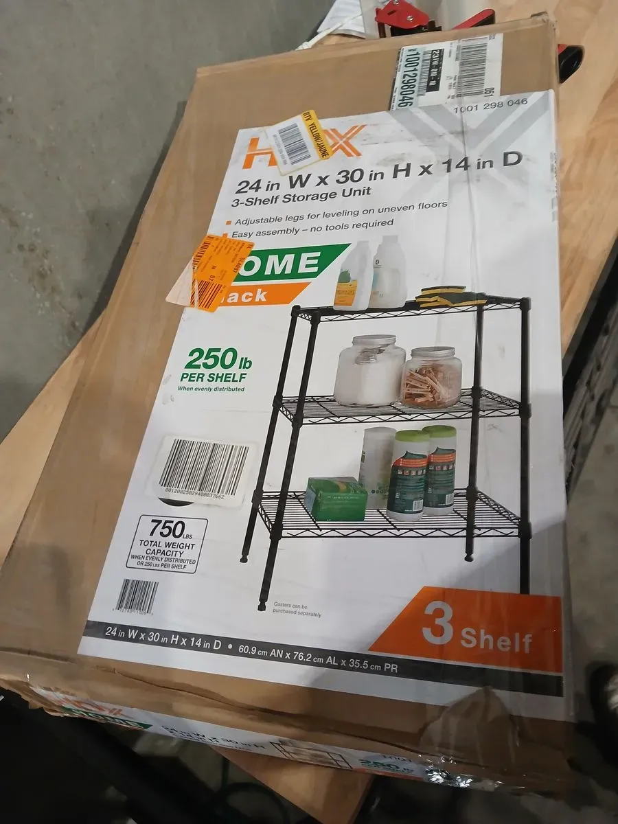 HDX 3-Tier Steel Wire Shelving Unit in Black (24 in. W x 30 in. H x 14 in. D) - image 4