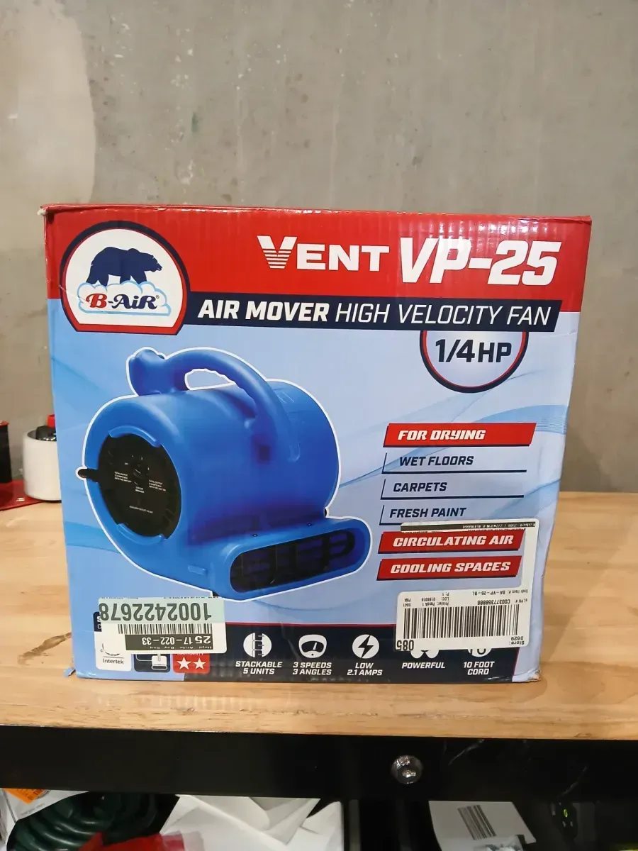 BlueDri BA-VP-25 Series 1/4 HP Air Mover / Carpet Dryer Fan - image 3