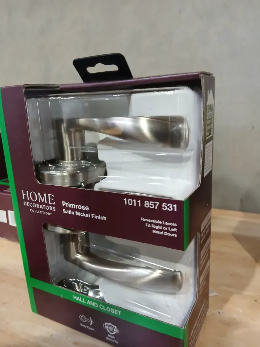 Home Decorators Collection Primrose Satin Nickel Passage Hall/Closet Door Handle - image 2