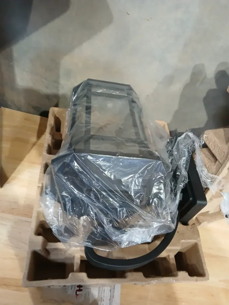 KODA Williams 15.5 in. 1-Light Black LED Outdoor Wall Light Coach Sconce with Hammered Glass Dusk to Dawn (Bulb Included) - image 3