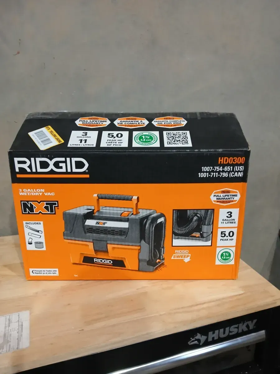 RIDGID 3 Gal. 5.0 Peak HP NXT Shop Vacuum Wet Dry Vac with Fine Dust Filter, Expandable Hose and Accessory Attachments HD0300 - image 2