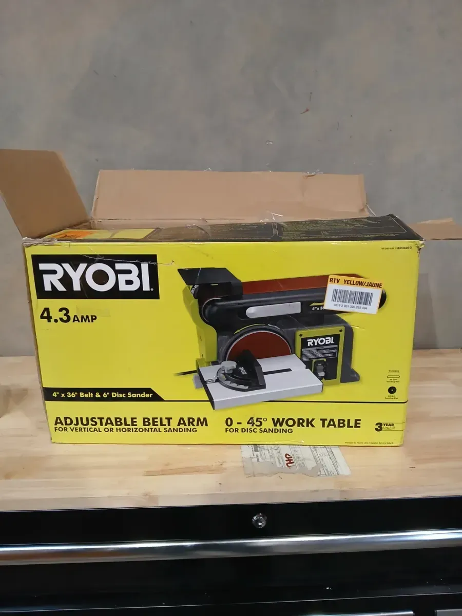 RYOBI Corded 4 in x 36 in. Belt and 6 in. Disc Sander - image 2