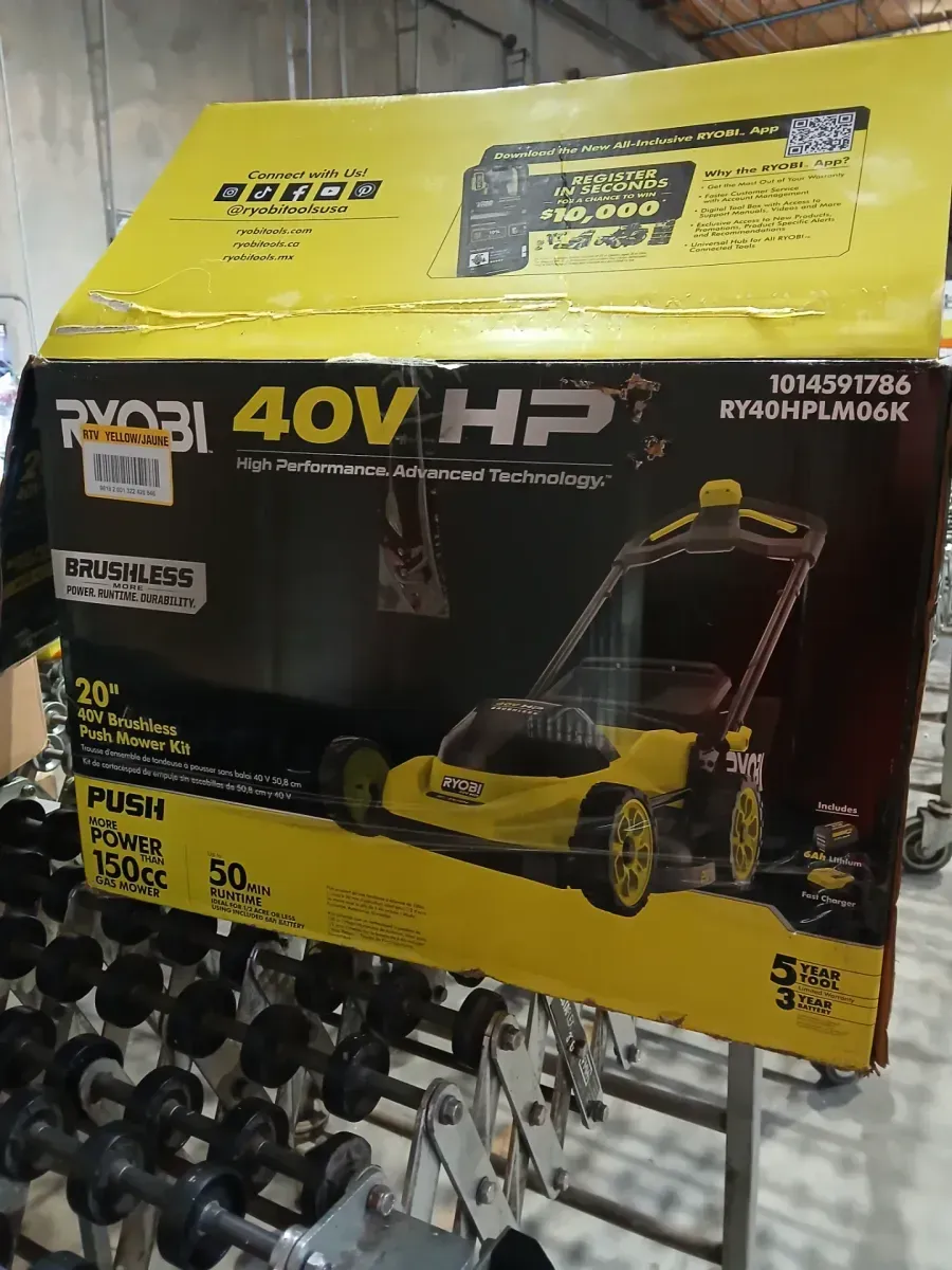 RYOBI 40V HP Brushless 20 in. Cordless Battery Walk Behind Push Lawn Mower with 6.0 Ah Battery and Charger - image 2