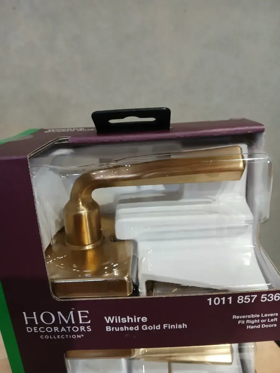 Home Decorators Collection Wilshire Brushed Gold Hall/Closet Passage Door Handle with Rectangle Rose - image 4