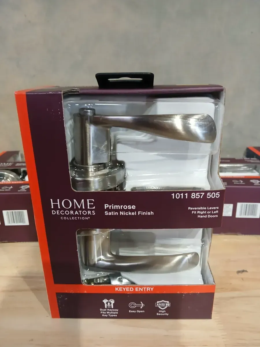 Home Decorators Collection Primrose Satin Nickel Keyed Entry Door Handle Featuring Dual Keyway - image 3