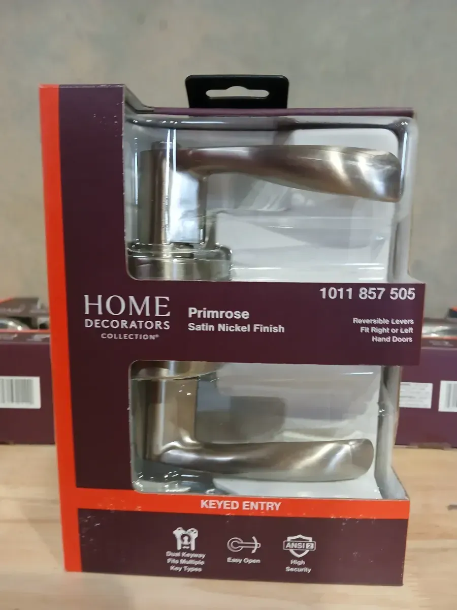 Home Decorators Collection Primrose Satin Nickel Keyed Entry Door Handle Featuring Dual Keyway - image 2