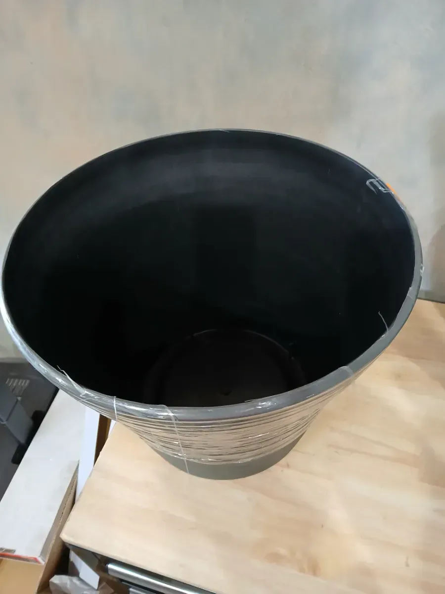 Vigoro 15.9 in. Blue Lake Large Gray High-Density Resin Planter (15.9 in. D x 12.5 in. H) With Drainage Hole - image 3