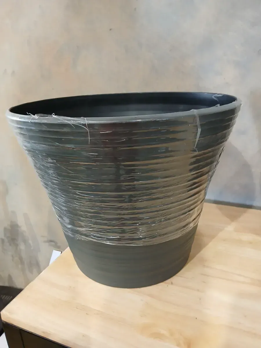 Vigoro 15.9 in. Blue Lake Large Gray High-Density Resin Planter (15.9 in. D x 12.5 in. H) With Drainage Hole - image 4