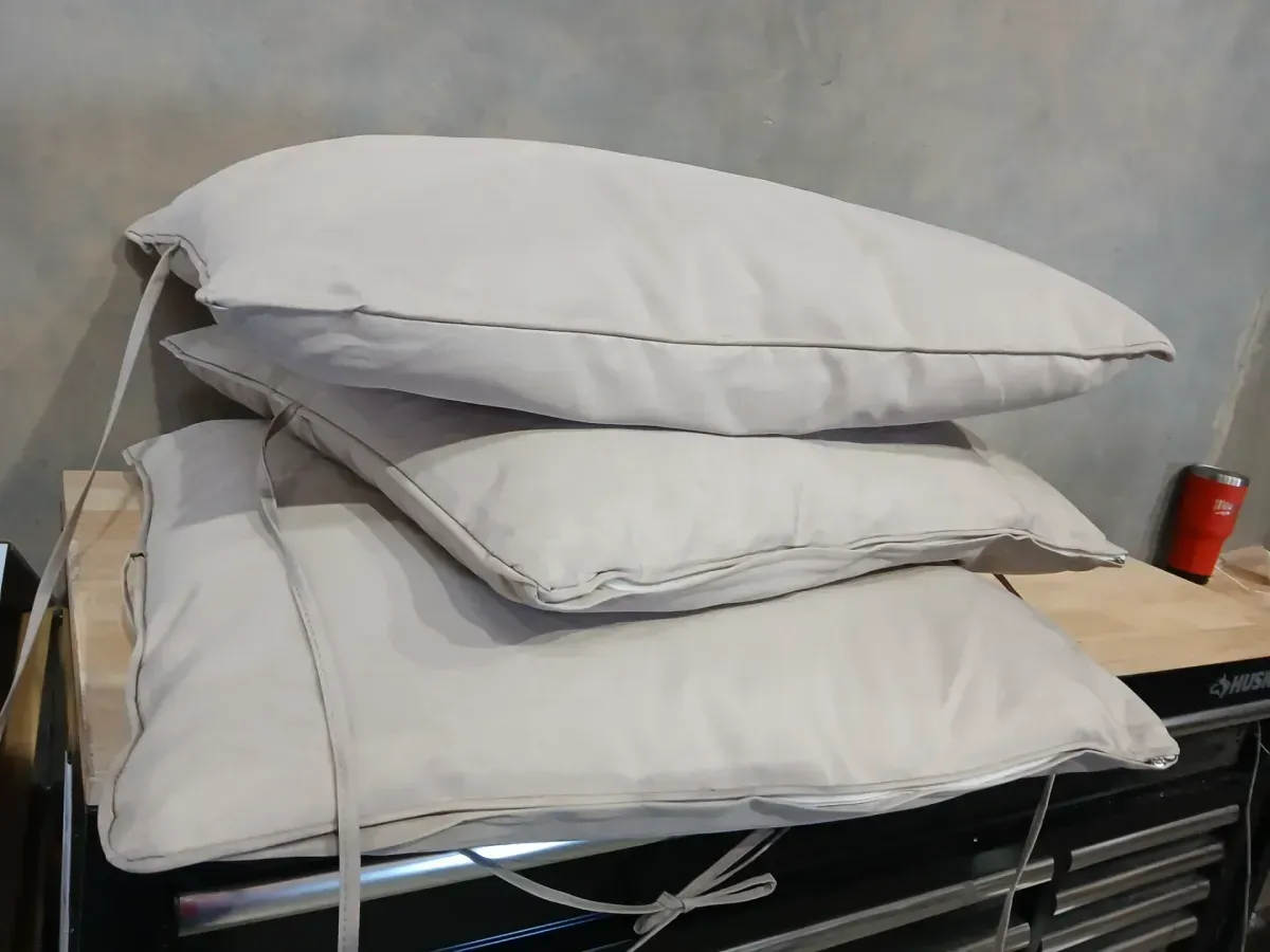 Set of 3 Outdoor Patio Furniture Cushions with Ties - image 4