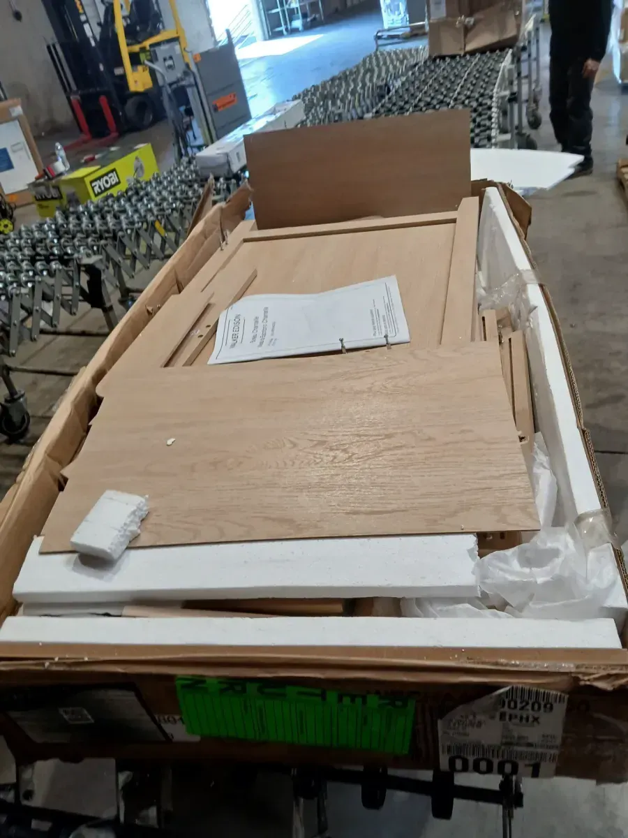 Walker Edison Chantelle Curved Writing Desk with Statement Pulls in Coastal Oak Finish Wood - image 3