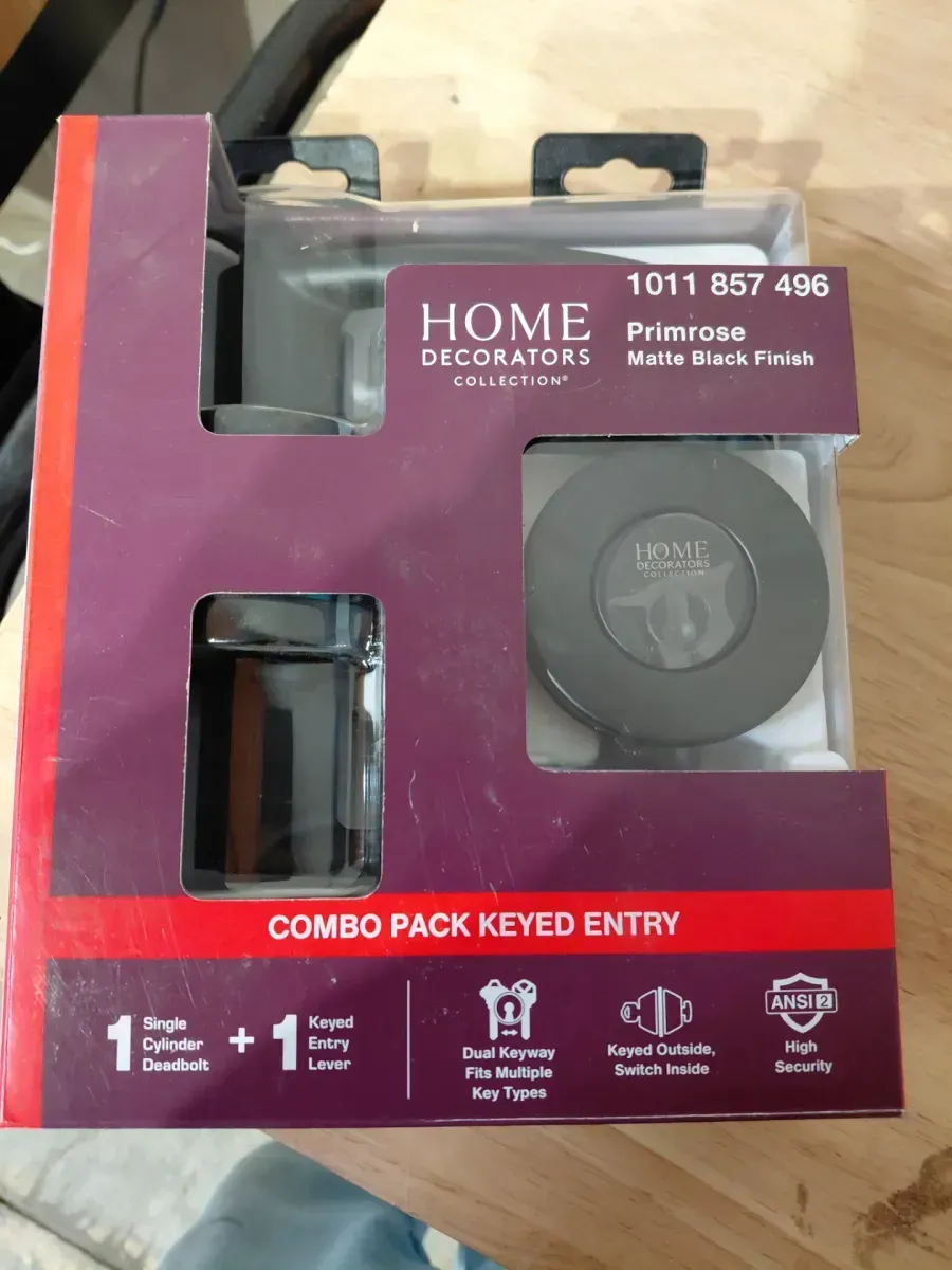 Home Decorators Collection Primrose Matte Black Single Cylinder Door Handle Combo Pack Featuring Dual Keyway - image 3