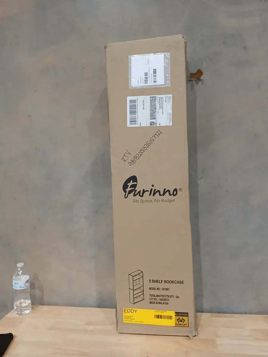 Furinno 71.2 in. White Wood 5-shelf Standard Bookcase with Adjustable Shelves - image 2