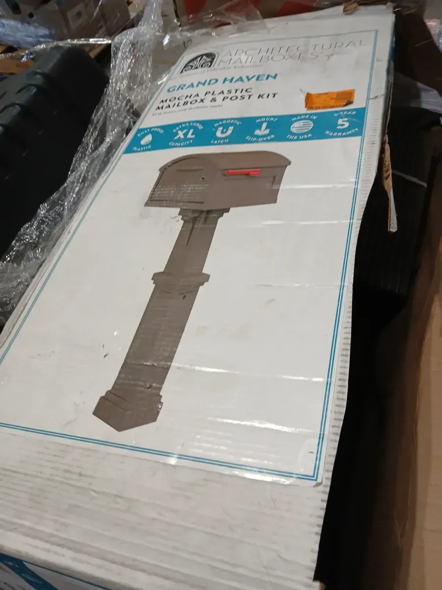 Architectural Mailboxes Grand Haven Mocha, Extra Large, Plastic, Mailbox and Post Combo - image 2