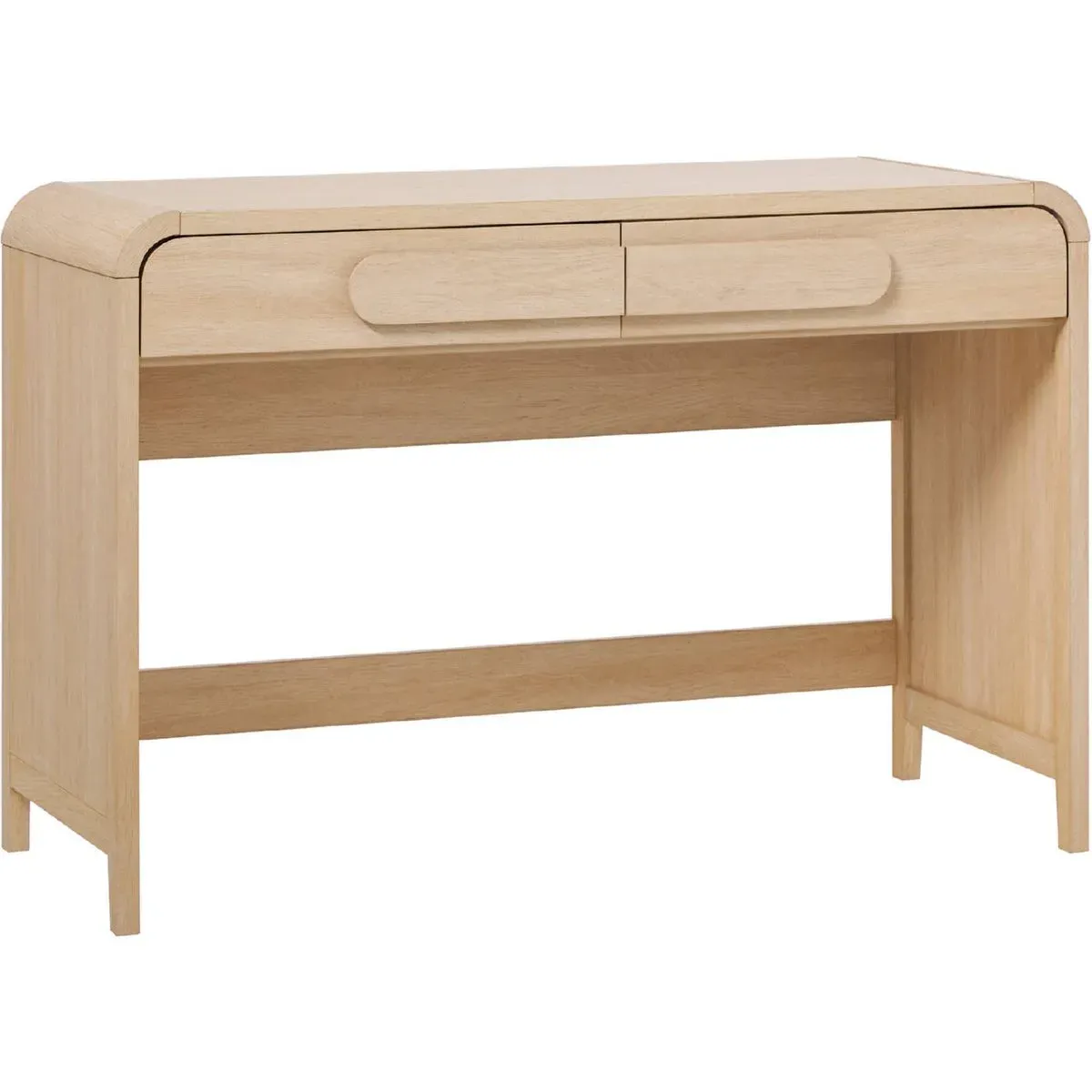 Walker Edison Chantelle Curved Writing Desk with Statement Pulls in Coastal Oak Finish Wood - image 1
