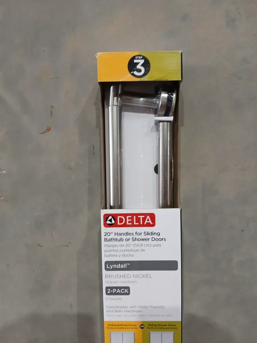 Delta Lyndall 20 in. Sliding Shower and Bathtub Door Handles in Nickel (1-Pair) - image 4