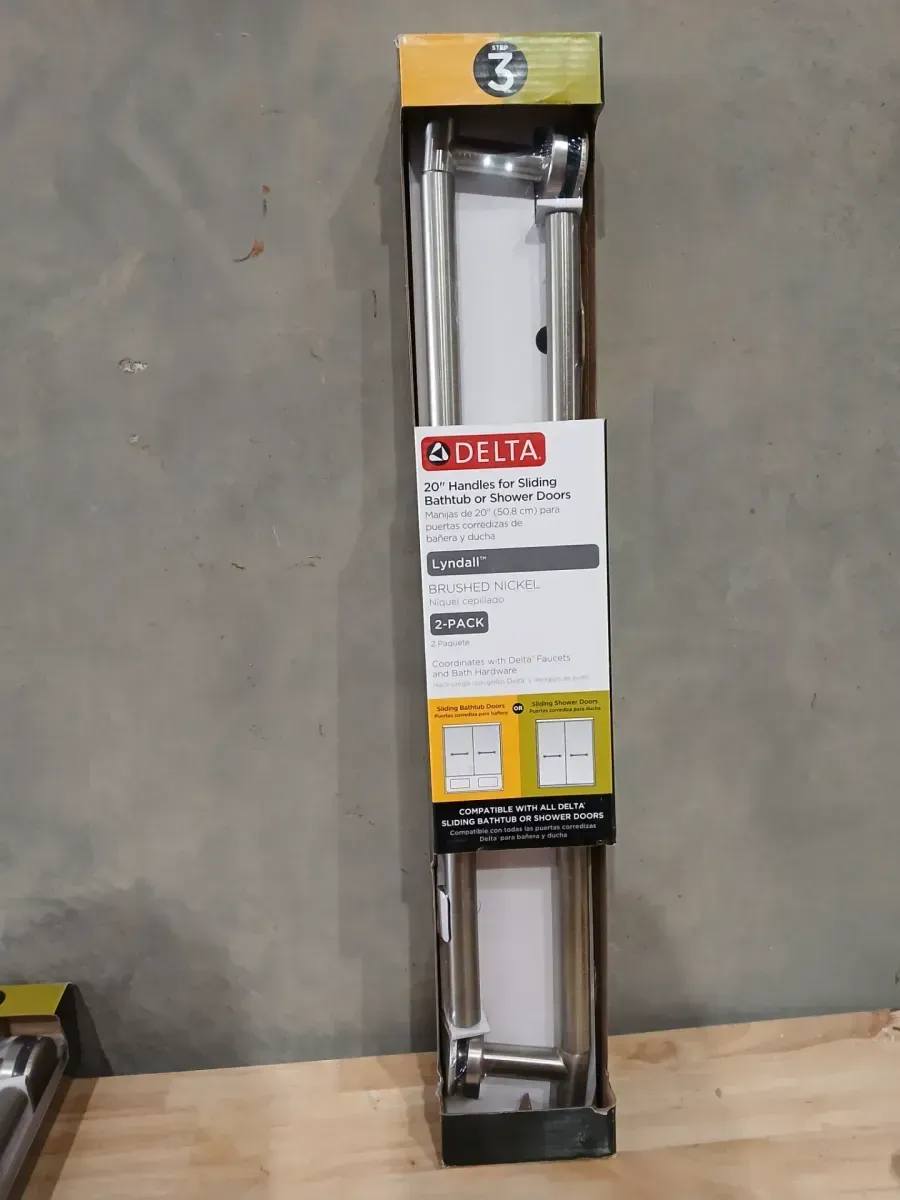 Delta Lyndall 20 in. Sliding Shower and Bathtub Door Handles in Nickel (1-Pair) - image 2