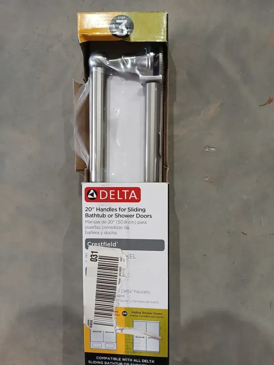 Delta Crestfield 20 in. Shower Door Handle in Nickel (1-Pair) - image 3