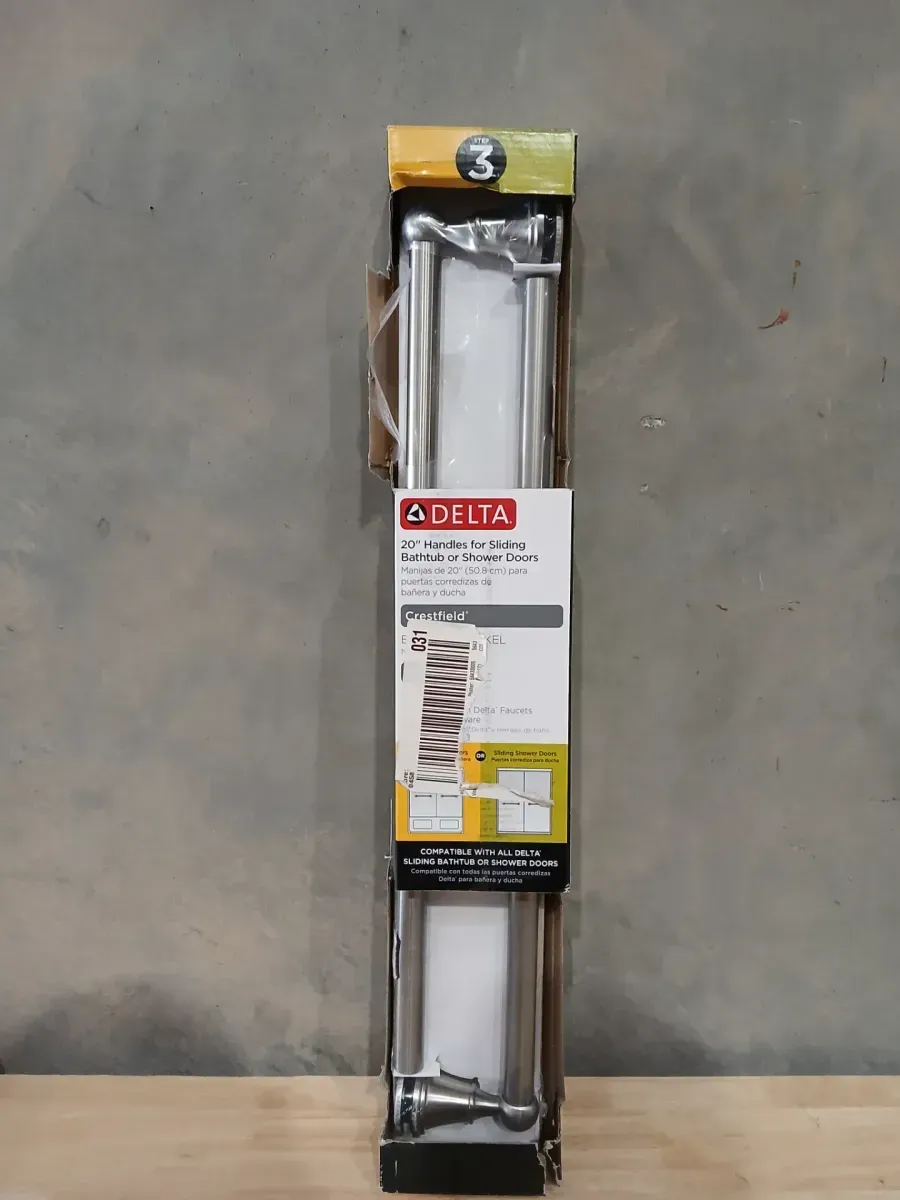 Delta Crestfield 20 in. Shower Door Handle in Nickel (1-Pair) - image 2