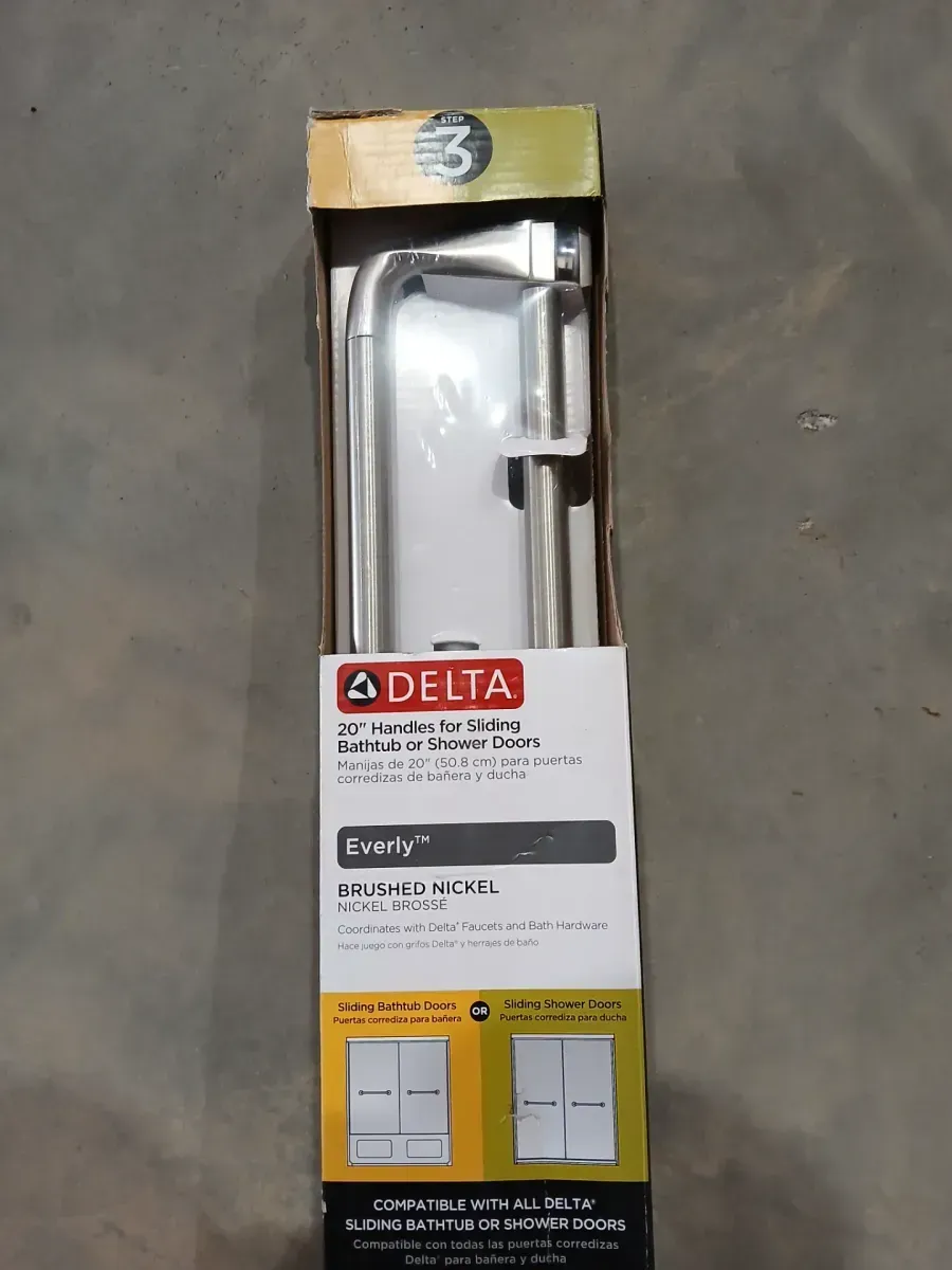 Delta Everly 21.4 in. Shower Door Handle in Nickel (1-Pair) - image 3