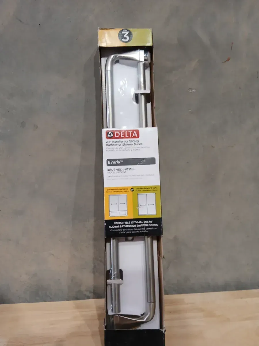 Delta Everly 21.4 in. Shower Door Handle in Nickel (1-Pair) - image 2