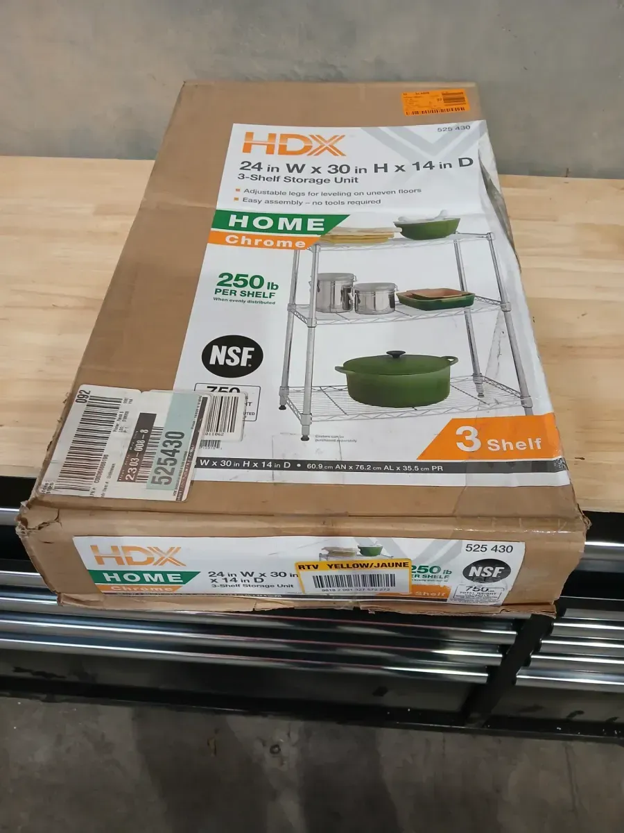 HDX 3-Tier Steel Wire Shelving Unit in Chrome (24 in. W x 30 in. H x 14 in. D) - image 2