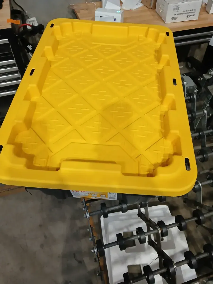 HDX 14 Gal. Tough Storage Tote in. Black with Yellow Lid - image 3