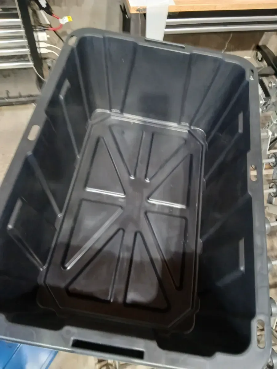 HDX 14 Gal. Tough Storage Tote in. Black with Yellow Lid - image 4