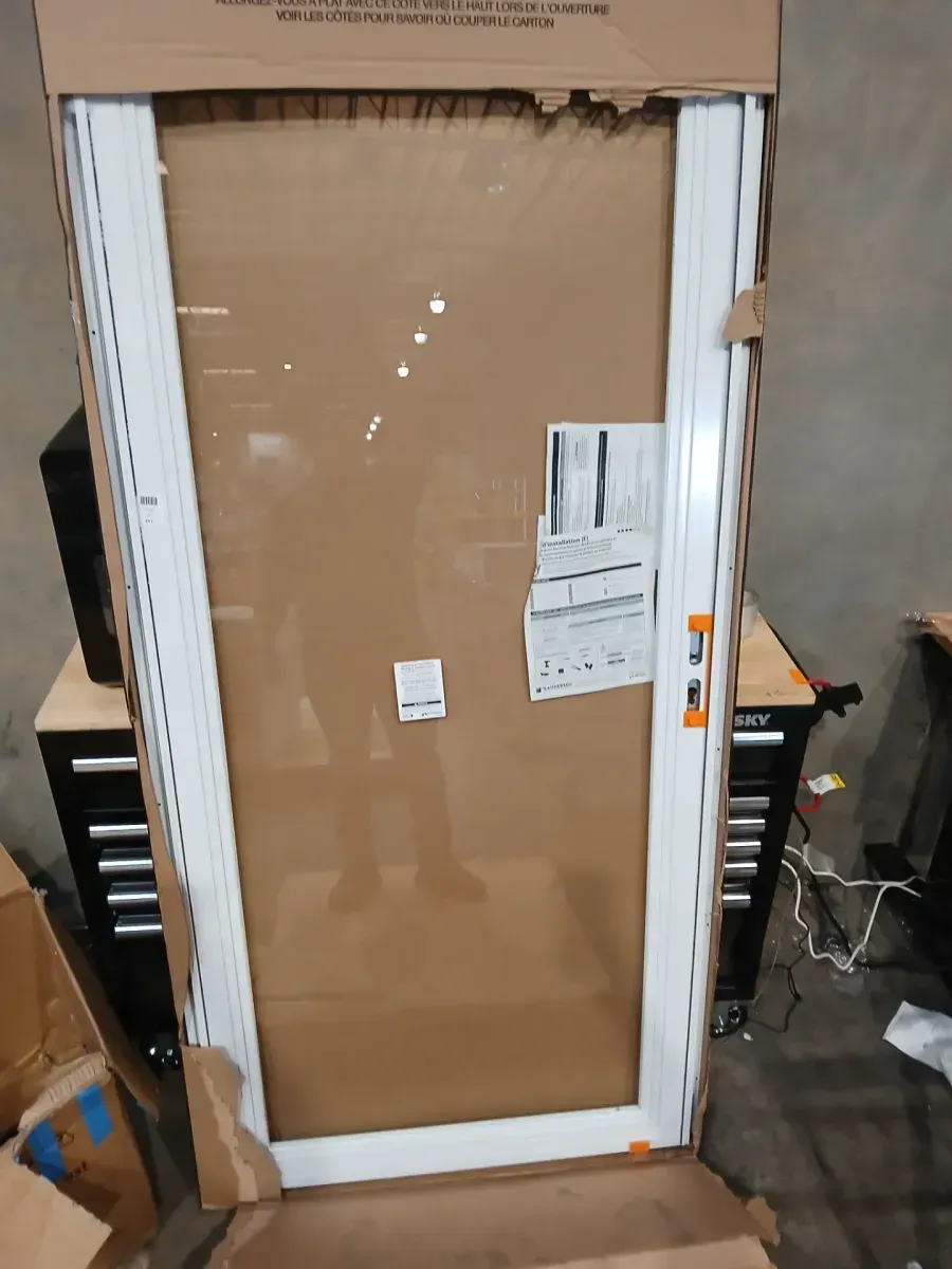 Andersen 2000-Series 30 in. x 80 in. White Universal Full View Interchangeable Aluminum Storm Door with Nickel Hardware - image 2