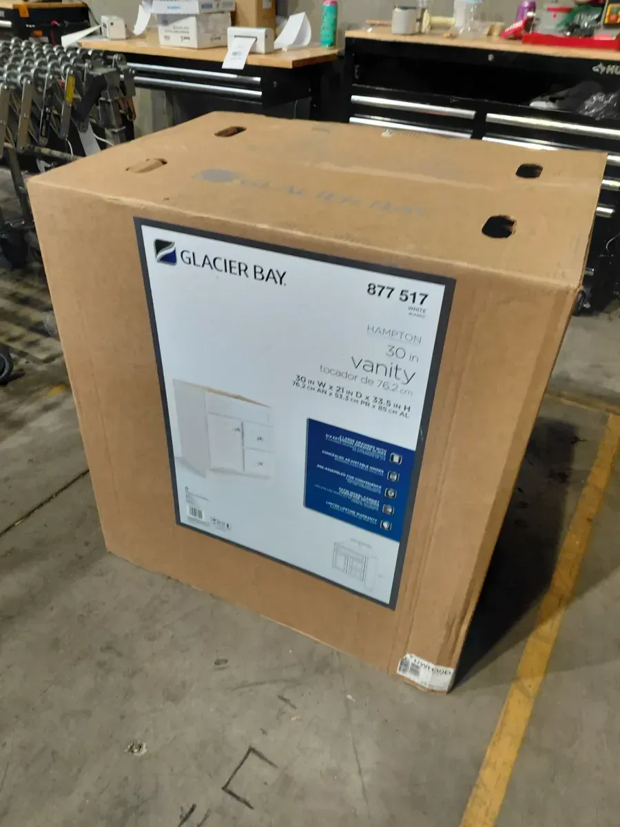 Glacier Bay Hampton 30 in. W x 21 in. D x 33.5 in. H Bath Vanity Cabinet without Top in White - image 2