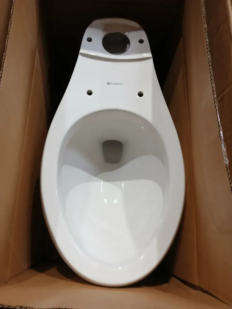 Glacier Bay 12 in. Rough In Two-Piece 1.28 GPF Single Flush Elongated Toilet in White, Seat Included - image 4