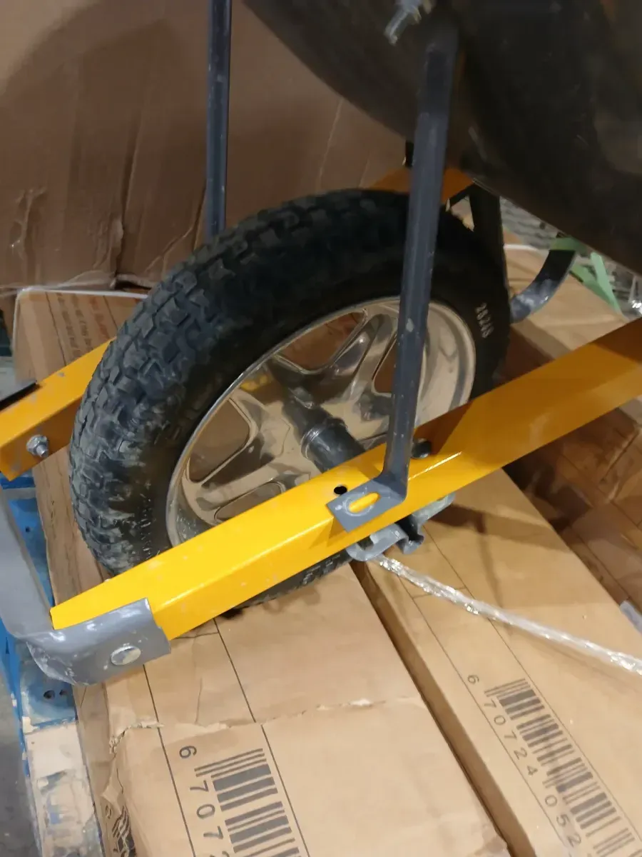 True Temper 6 cu. ft Steel Wheelbarrow with Flat Free Tires and Metal Handles - image 5