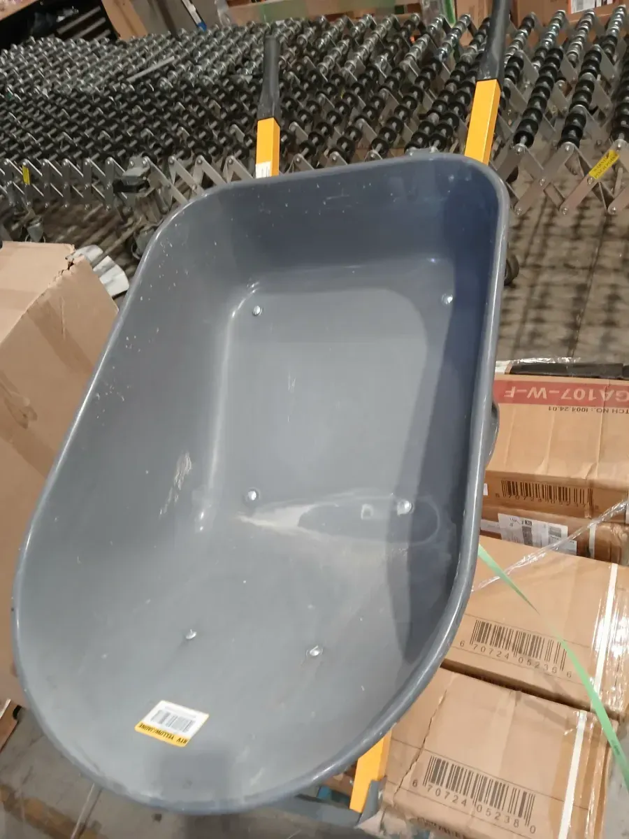 True Temper 6 cu. ft Steel Wheelbarrow with Flat Free Tires and Metal Handles - image 3