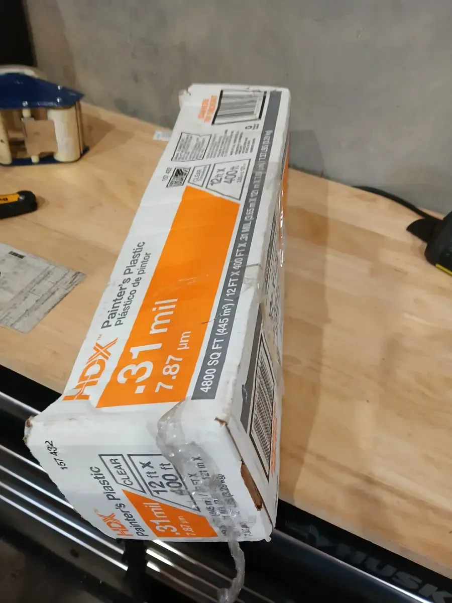 HDX 12 ft. W x 400 ft. L 0.31 mil High Density Painters Plastic Sheeting - image 2