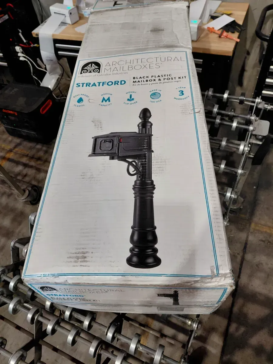 Architectural Mailboxes Stratford Black, Medium, Plastic, All-In-One Mailbox and Post Combo - image 4