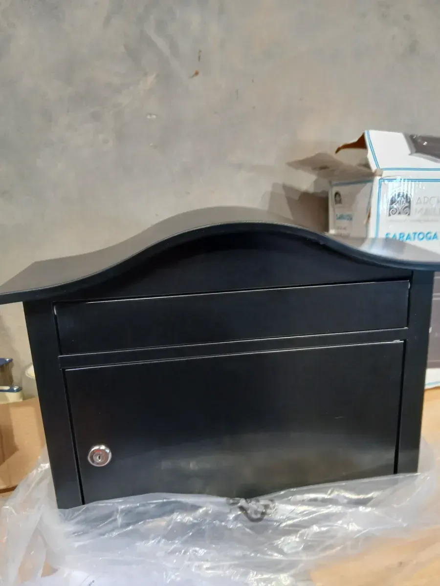 Architectural Mailboxes Saratoga Black, Medium, Steel, Locking Wall Mount Mailbox - image 4