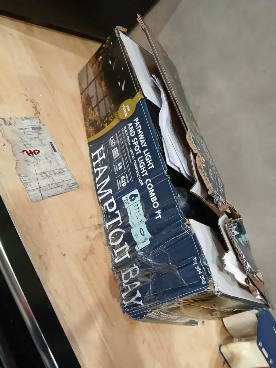 Hampton Bay 600 Lumen Black Low Voltage Integrated LED Spotlight Kit with 2-Spotlights, 4-Path Lights, Transformer, 50 ft. Cable - image 2