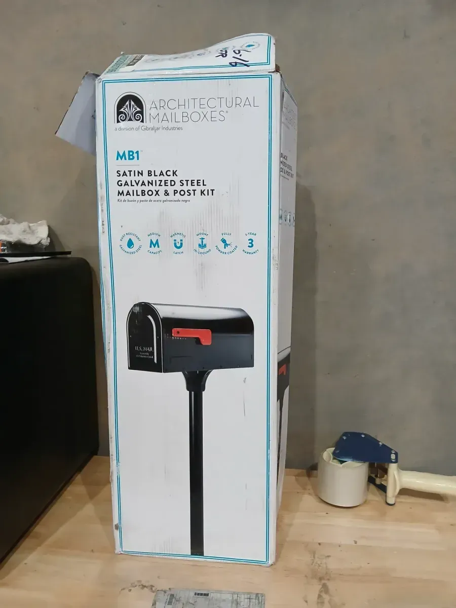 Architectural Mailboxes MB1 Black, Medium, Steel, Post Mount Mailbox and 2 in. In-Ground Post Kit - image 2