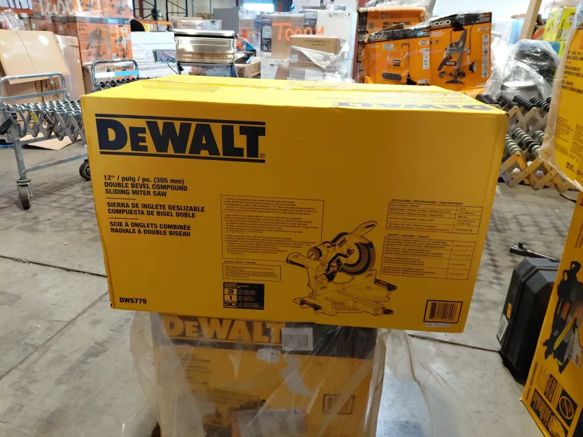 DEWALT 15 Amp Corded 12 in. Double Bevel Sliding Compound Miter Saw, Blade Wrench and Material Clamp - image 5
