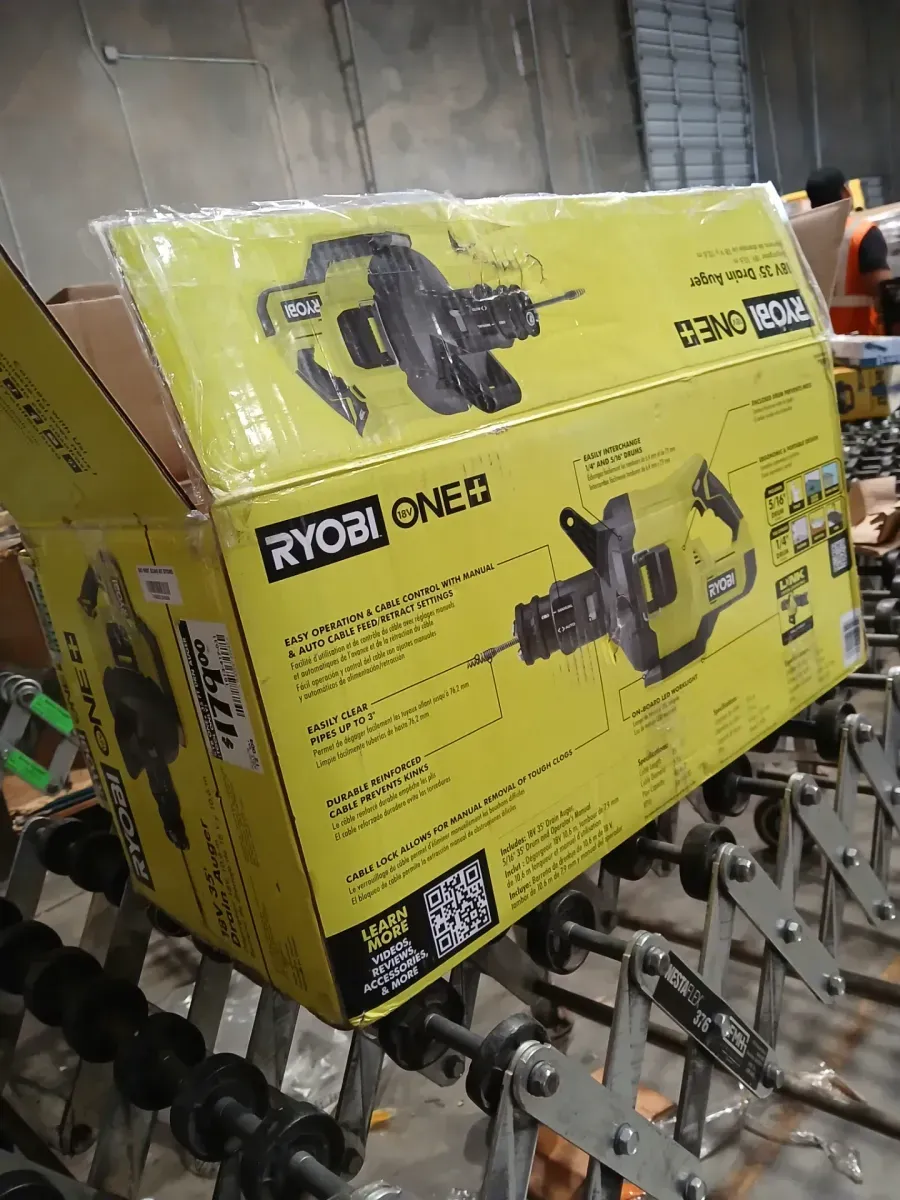 RYOBI ONE+ 18V Cordless Drain Auger with 35 ft Cable, LED Light, Auto Feed/Retract, Cable Lock, Enclosed Drum (Tool Only) - image 2