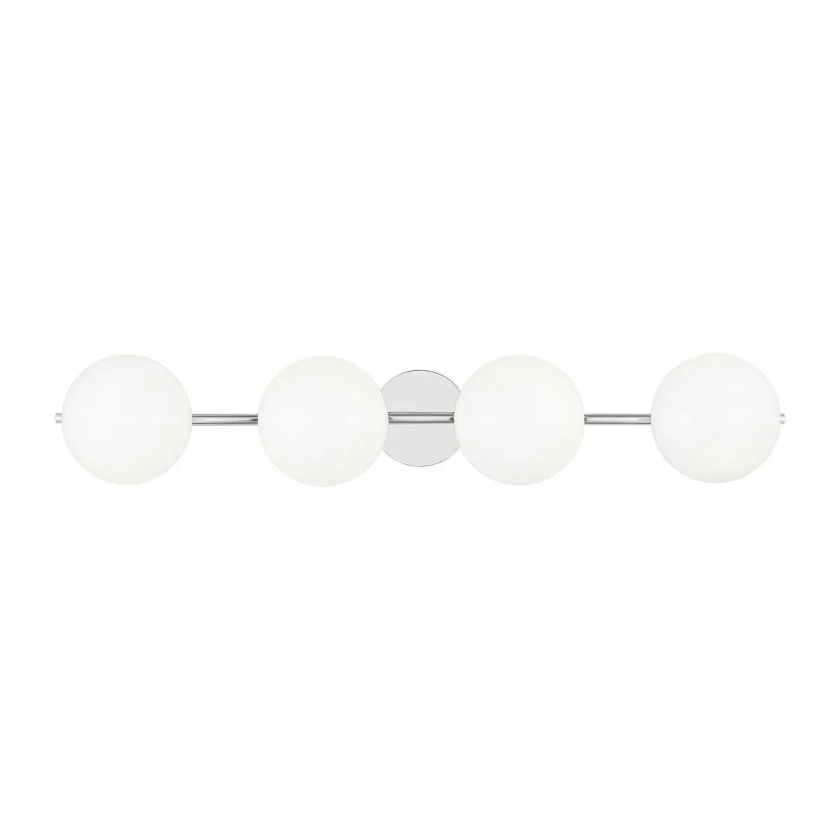 Modern 4-Light Polished Chrome Bathroom Vanity Light with Globe Shades - image 1