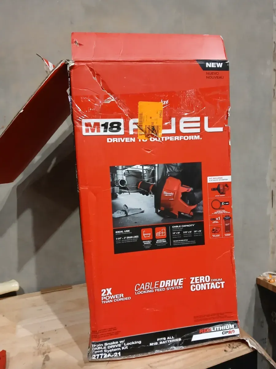 M18 FUEL 18-Volt Lithium-Iron Cordless Plumbing Drain Snake Auger Kit with w/ CABLE DRIVE & 5/16 in. x 35 ft. Cable - image 1