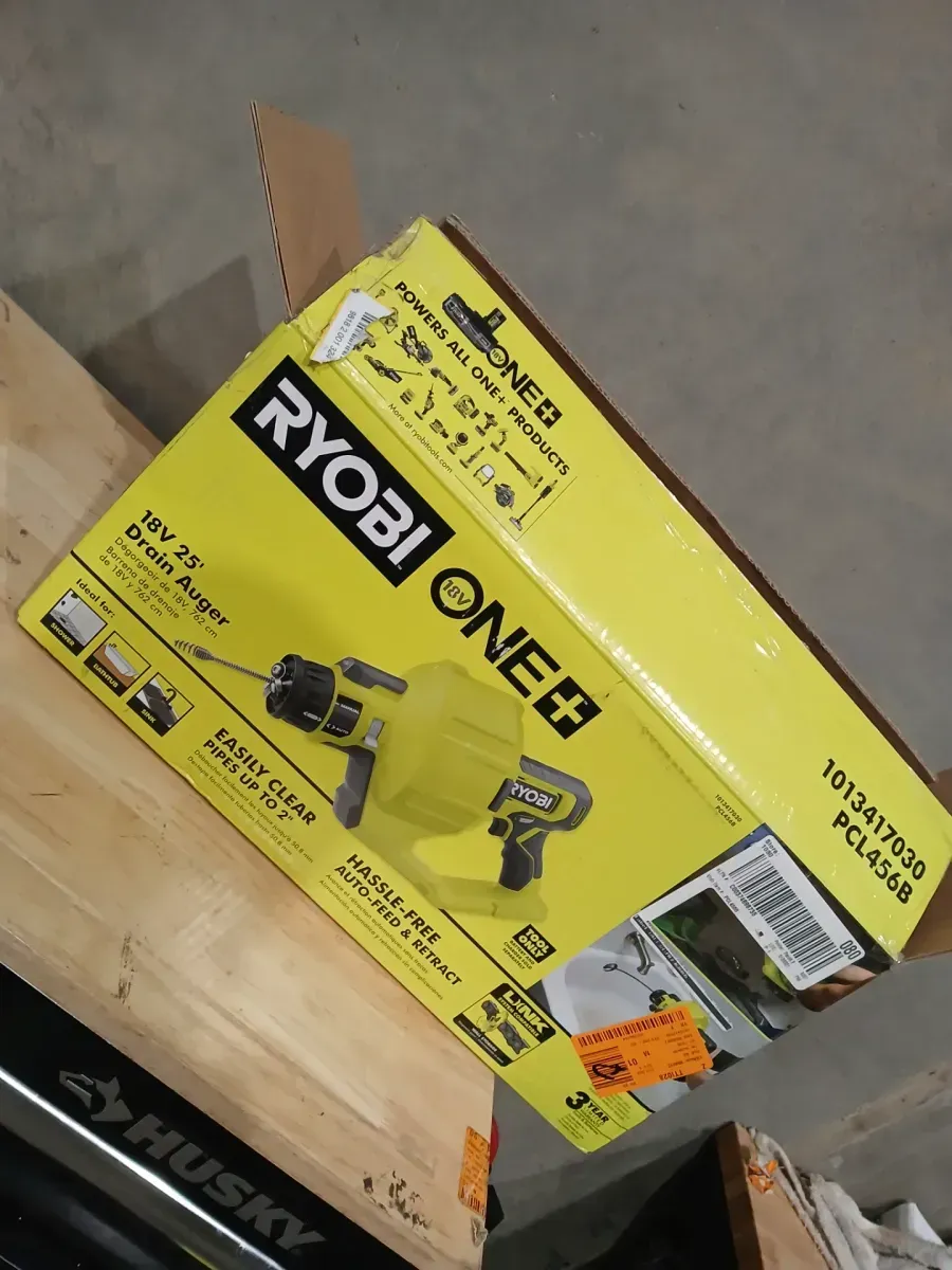 RYOBI ONE+ 18V Cordless Drain Auger with 25 ft Cable, LED Light, Auto Feed/Retract, Cable Lock, Enclosed Drum (Tool Only) - image 2